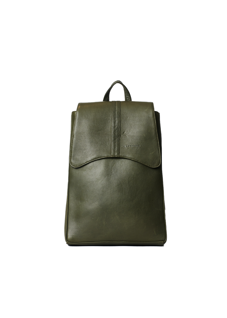 Green leather backpack store