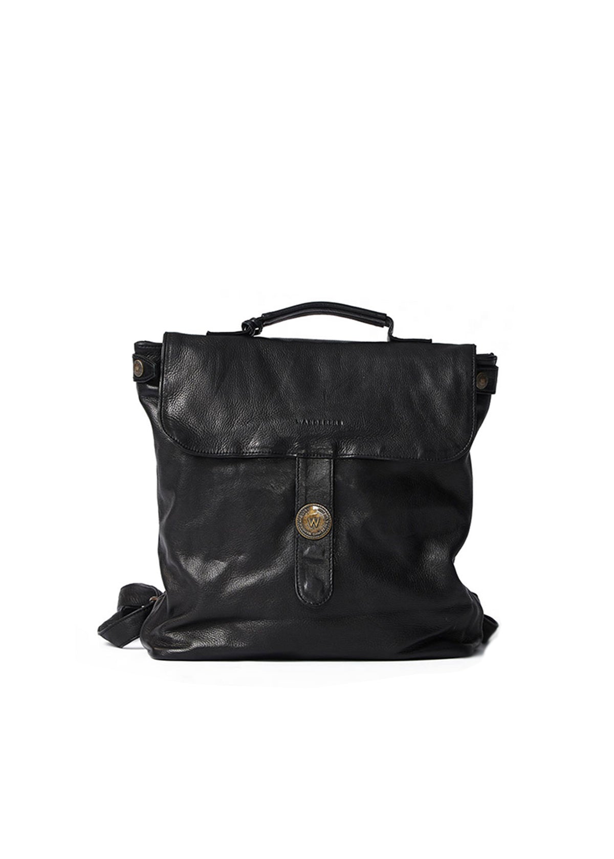 Wanderers Travel Co The Bondi Backpack Full Grain Leather Blush Magnetic Closure Our BONDI backpack; with strong magnet closure featuring our  main image 4