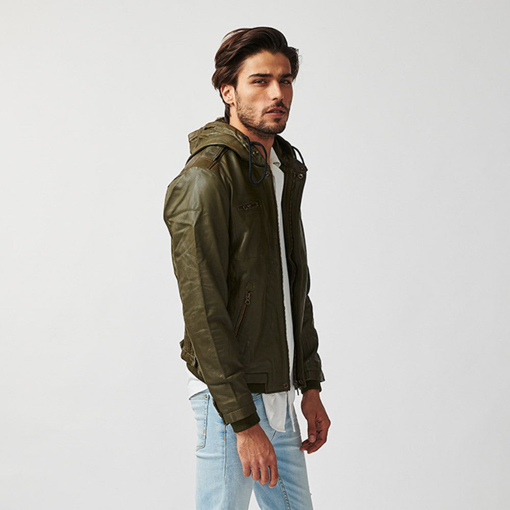 Olive top hoodie mens